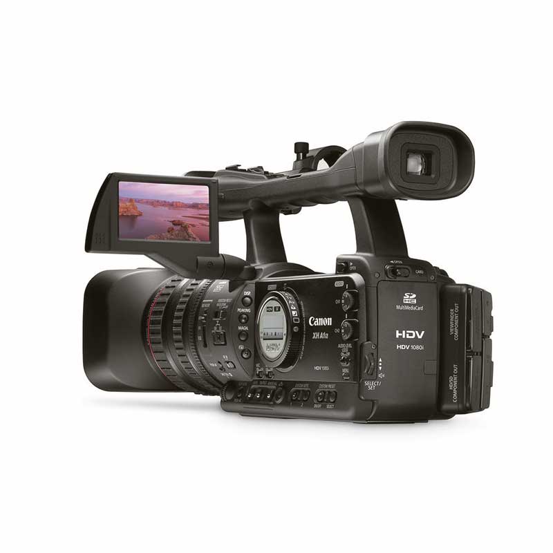 Vintage Canon XH A1S camcorder screen, Cinema Collection rental